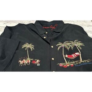 Bamboo Cay Shirt Mens Santa Christmas Embroidered Hawaiian Tropical Paradise 3XL